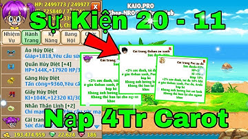 Ngọc Rồng Online -  Sự Kiện 20-11 Có Gì Mới... Nạp 4tr Đổi Cải Trang Hót