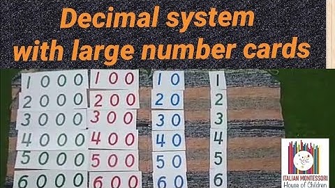 Introduction to decimal system using large number cards