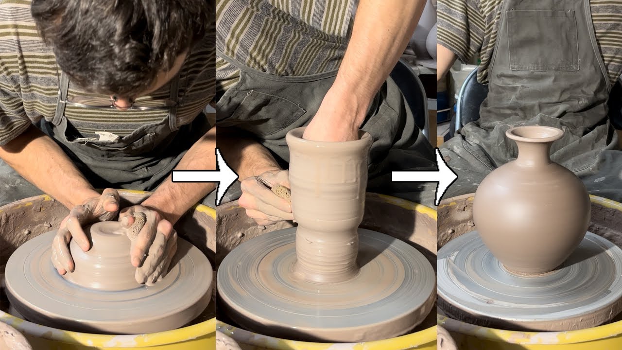 Throwing A Round Vase With A Flared Rim YouTube