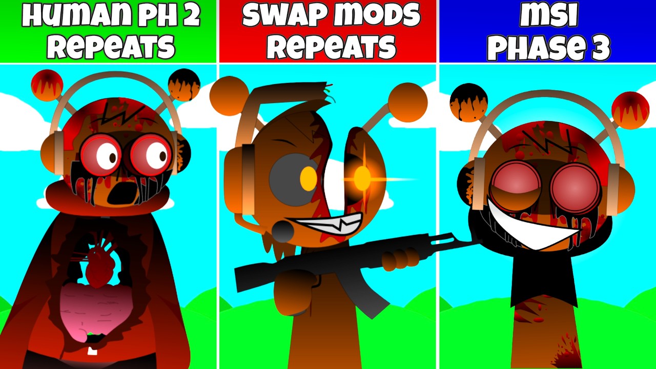 Sprunki New Human Ph 2 & Swap Mods Repeat MSI Phase 3 Fan Mod