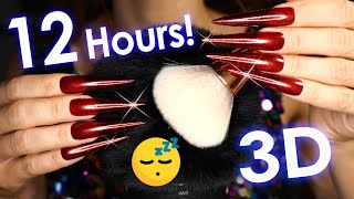 12 Hours Head MASSAGE &amp; BRUSHING 😴 3D ASMR No Talking for SLEEP - No Mid-roll ADS!