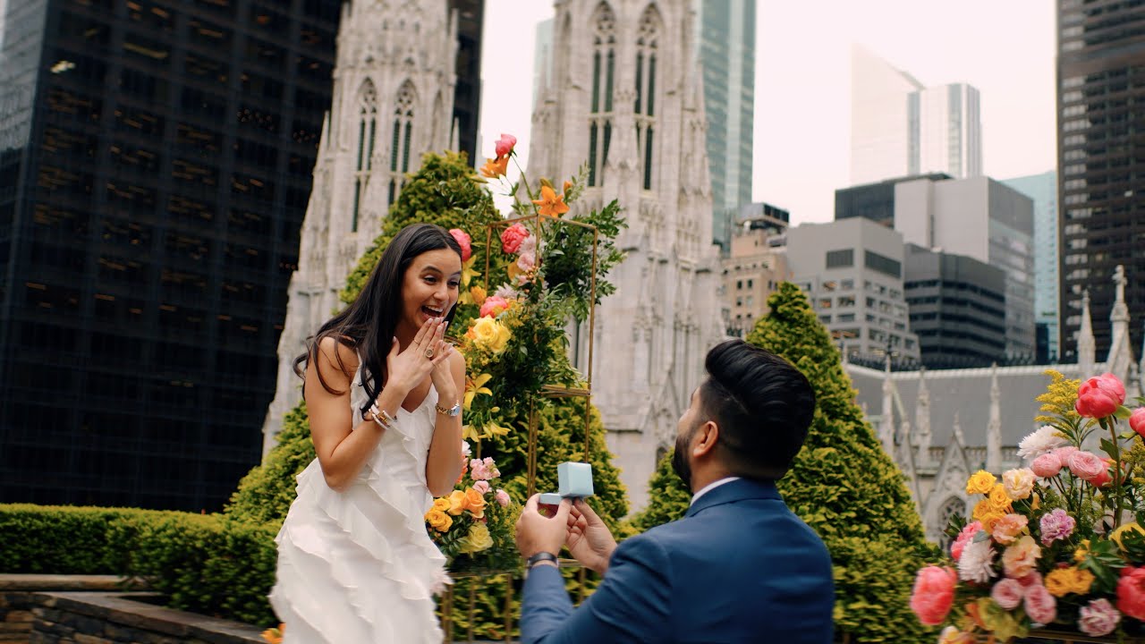 The cutest surprise proposal at New York | Astitva + Karina