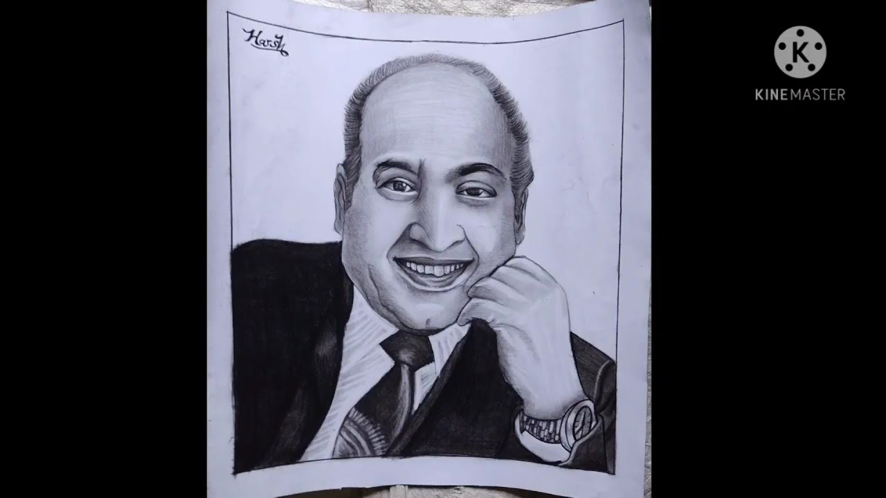 Harsh Rajak Drawing Mohammad rafi .Harsh rajak art - YouTube