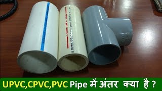 Differences Between PVC, CPVC, UPVC Pipe..