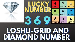 Loshu grid-Diamond Number 3 6 9 | Lucky | Wealth | Prosperity | Luxury | Foreign | money