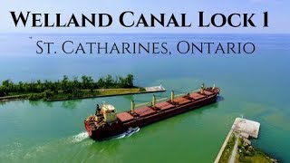 Welland Canal Lock 1 (St. Catharines, Ontario) - Drone
