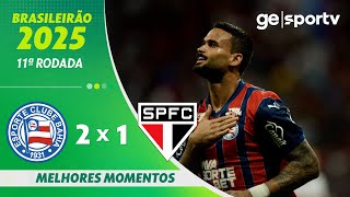 Thumbnail for BAHIA 2 X 1 SÃO PAULO | MELHORES MOMENTOS | 11ª RODADA | BRASILEIRÃO 2025 | ge.globo