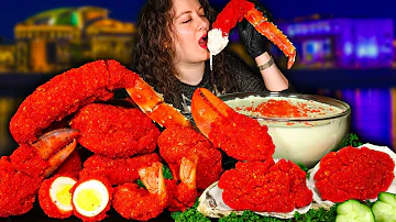 HOT CHEETOS KING CRAB SEAFOOD BOIL MUKBANG | DESHELLED | SEAFOOD BOIL MUKBANG | Seafood | Mukbang