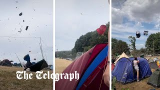 60ft ‘Tentnado’ rips through Boomtown festival as Britain endures thunderstorms