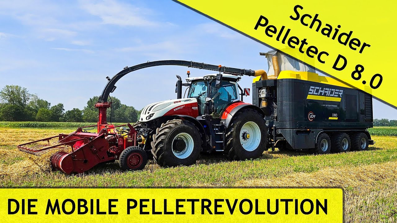Pellets direkt auf dem Feld herstellen – Die mobile Schaider Pelletec D 8.0 im Einsatz