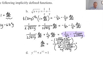 Implicit Differentiation pg 3, pt 1