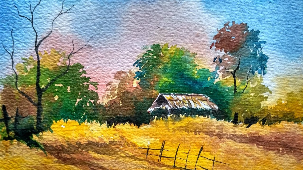  Watercolor  Landscape Painting  Full Video Demonstration 