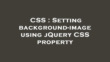 CSS : Setting background-image using jQuery CSS property