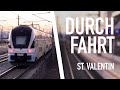 Westbahn Durchfahrt in St. Valentin + Railjet Einfahrt