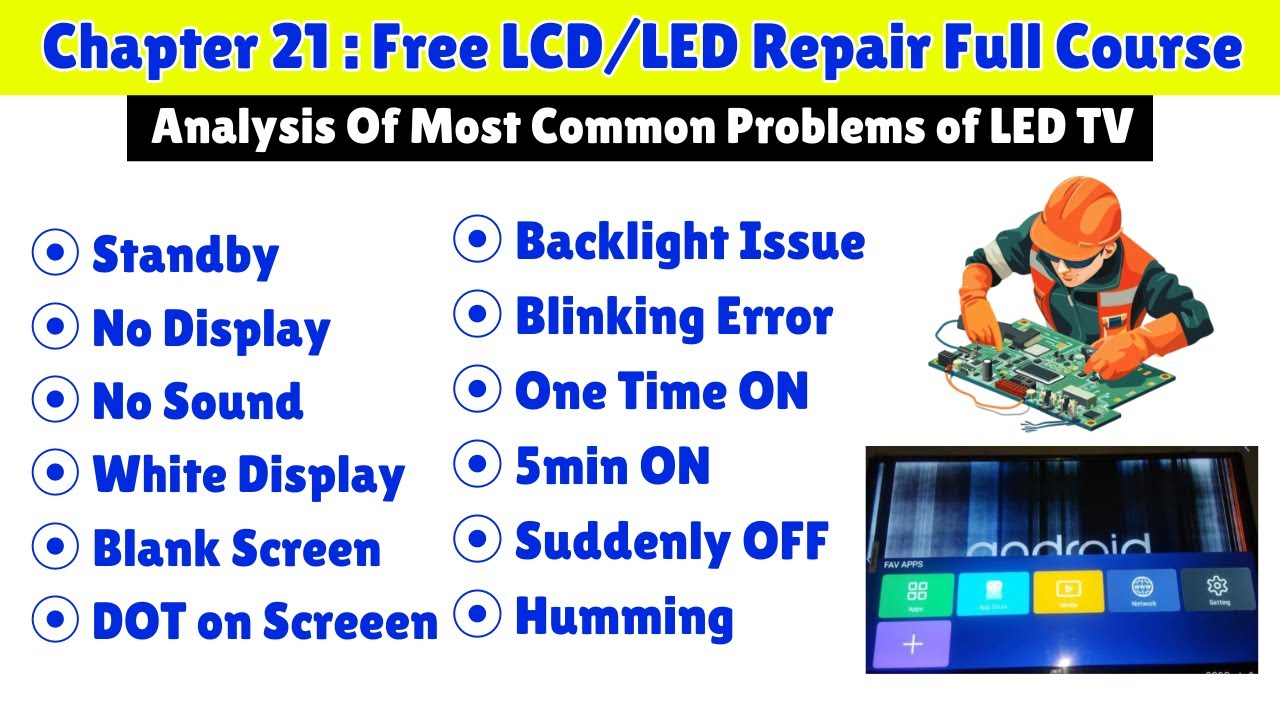 Led Televison Problem 📺 LED TV Most Common Problems Analysis | Free LCD LED TV Repairing ...