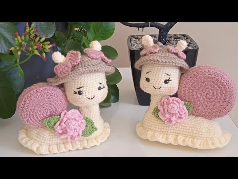 amigurumi sevimli salyangoz