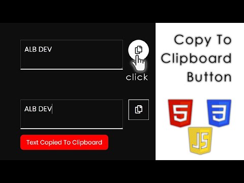 Make a Copy To Clipboard Button with HTML, CSS & JavaScript