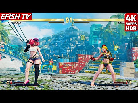 Poison vs Cammy (Hardest AI) - Street Fighter V | 4K 60FPS HDR