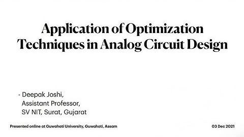 Application of Optimization Techniques in Analog Circuit Design