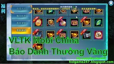 VLTKM China Free KH 12 + Báo Danh Có Vàng( Đã Open) | Movie Video