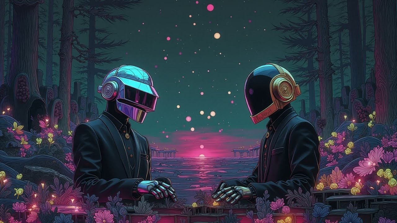 Расслабляющий электронный синтвейв-микс в стиле Daft Punk