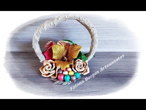 DIY- Decoração Natalina Feita com Flores em Eva No Arco de Madeira- Para Iniciantes