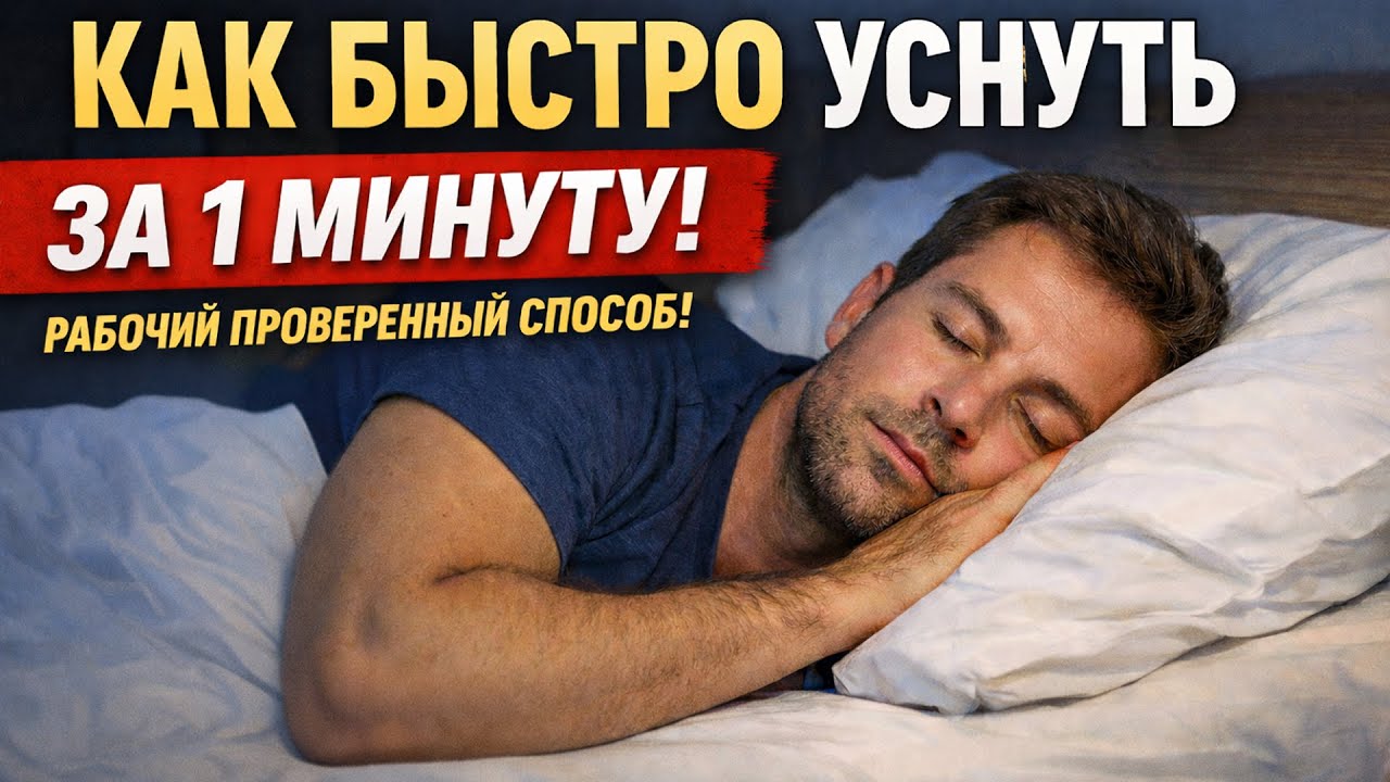 Как быстро УСНУТЬ за 1 МИНУТУ, рабочий проверенный способ!