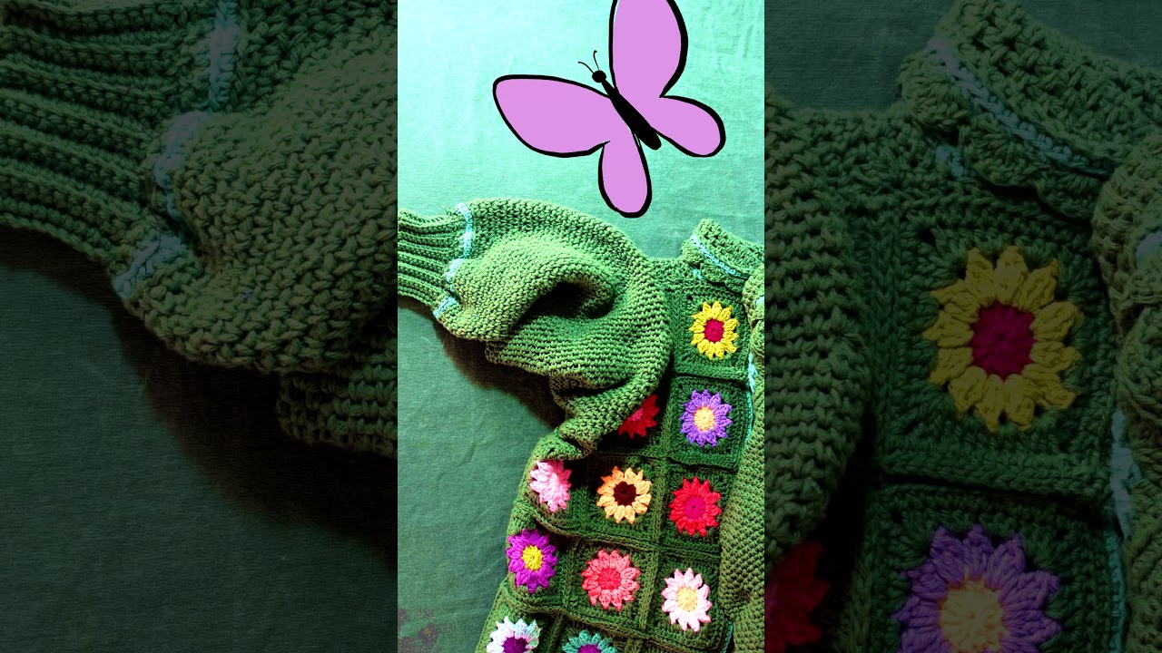 April Showers: the Garden Party Cardigan.  #stopmotion #2danimation animation #crochet #garden