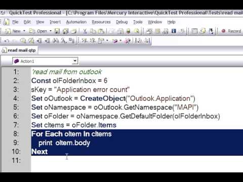 How to read mail from outlook in QTP