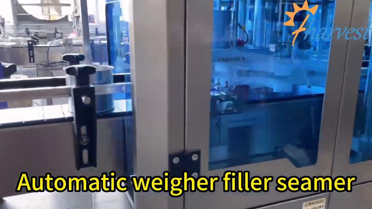 Automatic tin can rotary type filling equipment, automatic metal can closing machine