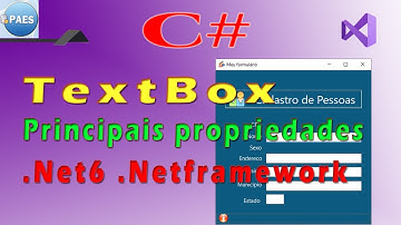 Principais propriedades do 𝗧𝗲𝘅𝘁𝗕𝗼𝘅 Windows Forms para C#. e VB.Net Visual Studio 2022 / 2019