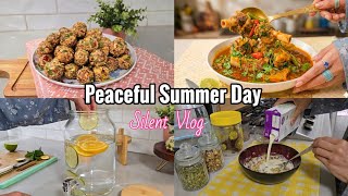 Slow Living Silent Vlog 🌿 Productive Summer Days | Cooking, Gardening & Energy Balls