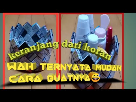 Cara membuat Keranjang  dari  koran majalah  bekas  how to 