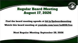 Regular Board Meeting - August 17, 2026