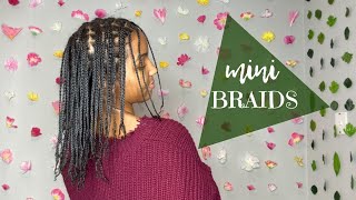 Mini Braids On Medium Length Type 4 Hair | Small, &amp; Super Stretched | My Quarantine Style