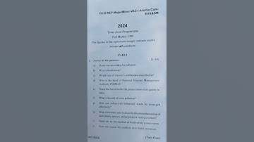 +3 1st Semester NEP-Major/Minor EVS Question 2024 // 1st Semester // Utkal University #examquestion