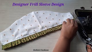 Designer frill sleeve design | Simple and easy method of stitching