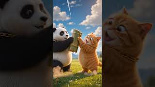 Panda vs Cat: The Ultimate Food Fight! 🥟😂#PandaVsCat #foodfight  #funnyanimals  #animalbattle