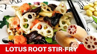 How to cook lotus root stirfry  (Ep 6: Quick and easy Asian food)