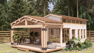 Скандинавские идеи декора для небольшого дома, контейнерный дом в лесном дизайне!