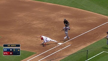 SD@STL: Safe call on M. Upton stands in 3rd inning