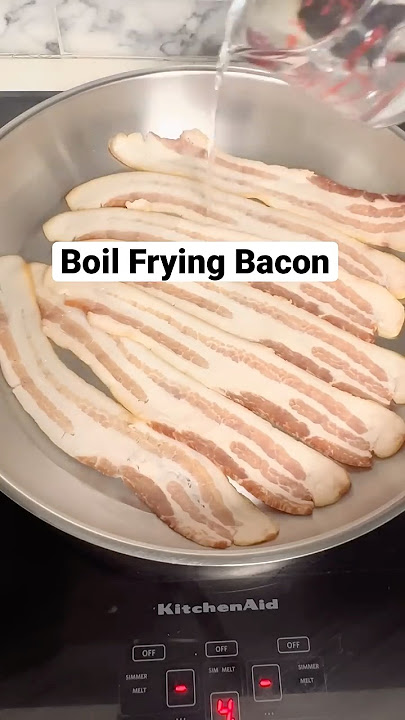 Frying Bacon with Water in a Skillet