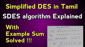 Simplified DES in Tamil (SDES Algorithm in Tamil ) | Example sum | problem solved | Network security