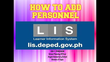 HOW TO ADD PERSONNEL IN LIS