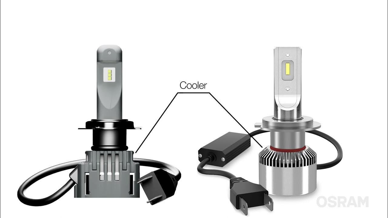 Osram LED Vs Standard Halogen On Reflector Lens Vehicle H7 Headlight Bulb  Comparison ( Xenon HID ) 