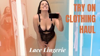 4K Transparent Lace Lingerie Dressing Room Try On With Mirror View Erin Kittens Tryon