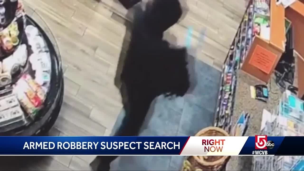 breaking free Man on bicycle robs businesses with meat cleaver