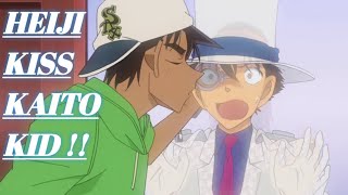 Hattori heiji almost kissed kaito kid disguised as kazuha | Detective Conan