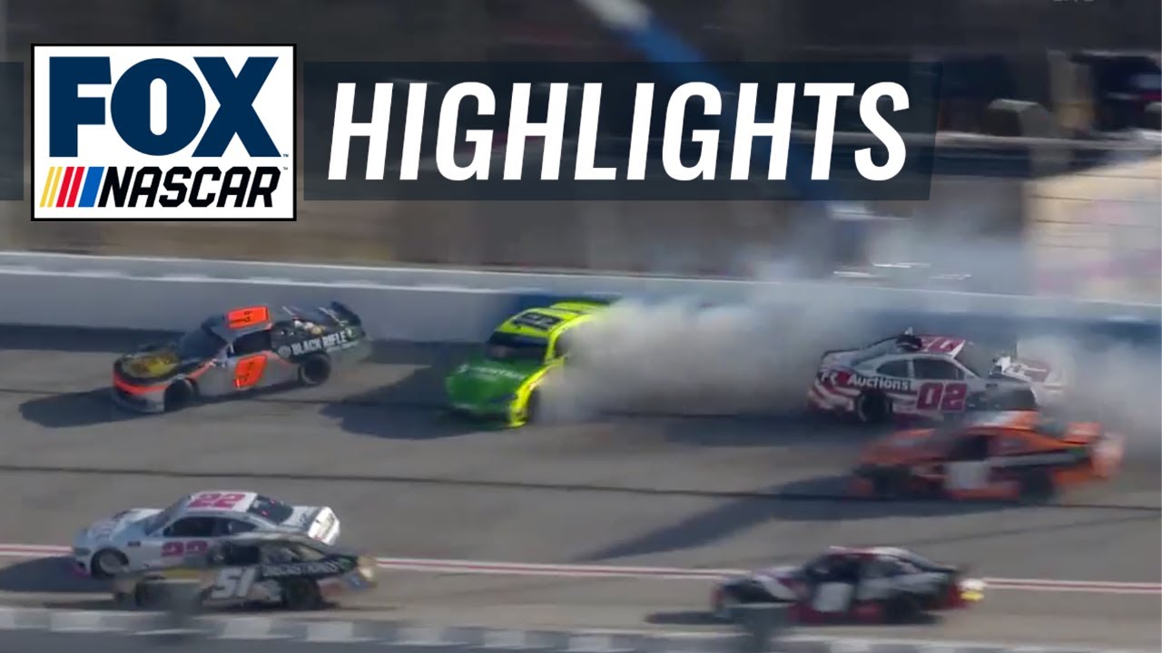 Brett Moffitt makes contact with Brandon Jones triggering big crash | NASCAR ON FOX HIGHLIGHTS