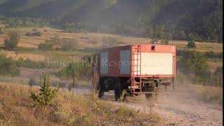 Macedonian Fire Truck Leaving After Wilde Fire | Македонски Пожарникари | Пожарна